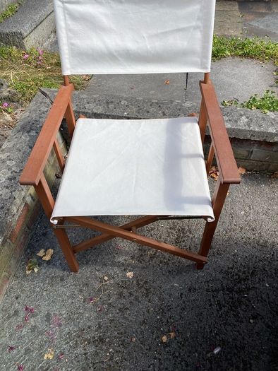 chair folding Folding Wooden Director's Chair featuring a stained hardwood