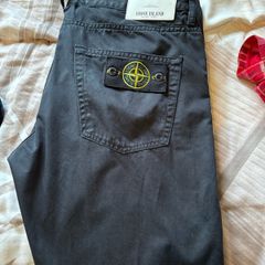 Stone badged chinos black