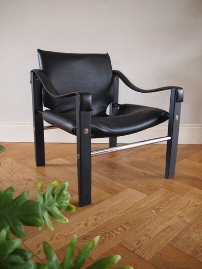 Mid Century Vintage Safari Lounge Chair / Maurice Burke for Arkana, Circa 1968