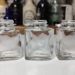 369 - Set of 3 Vintage Collectible Decorative Clear Glass Small Helena Ribinstein Cosmetics Bottles