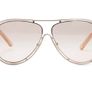 Chloe Isidora metal aviator sunglasses rose gold-tone metal wireframe, gradient lenses & White case Image 2
