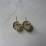9ct Gold Jade Stud Earrings, Sterling Silver Backs, 1.4g Image 4