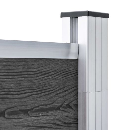 Fence Panel WPC 180x186 cm Black