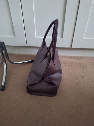 Large Burgundy Leather Tote bag from COS