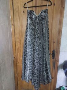 Monsoon silk black and white maxi dress (free post)
