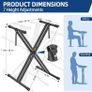 Keyboard Stand ELectric Piano Stand - Heavy Duty Double X Style with Locking Straps, Fits 54-88 Key Electric Pianos, DJ mixers, Turntables, Synths and Midi Keyboards. Load Capacity 100LB Image 2