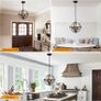 Pendant Light Industrial Globe Pendant Lighting Vintage Chandelier Spherical Hanging Ceiling Fixture for Kitchen Island Dining Table Farmhouse E14 Black 3 Light Image 6