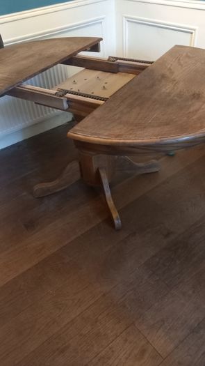 Round solid wood table