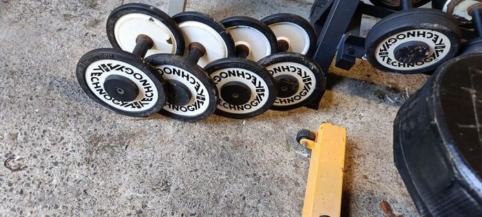 Dumbbells and rack, bench, dips station