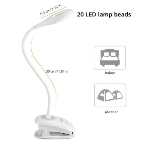 LED Desk Touch Switch Clip Study Reading Light