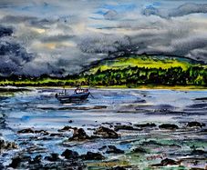 Knocknarea queen maeve's grave watercolour