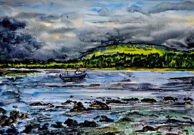 Knocknarea queen maeve's grave watercolour