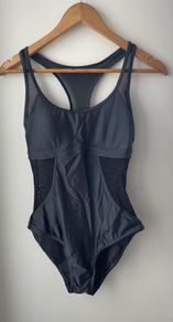 Moontide metallic grey sporty mesh Swimsuit size 12