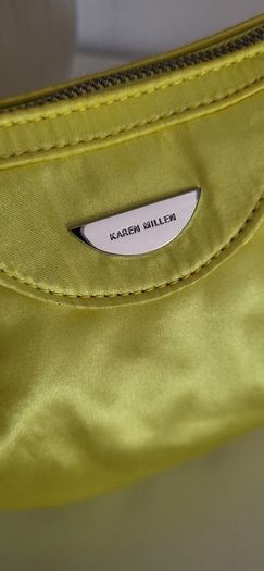 KAREN MILLEN Lime Pouchette with jewelled handle - Rrp 95 (New)