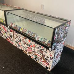 Shop Glass Display Counter x 2 Heavy Wood and Glass