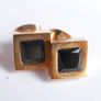 Cartier square stud earrings with black stone Image 8
