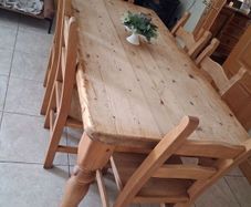 Solid pine kitchen table and chairs