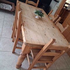 Solid pine kitchen table and chairs