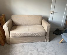 Sofa Bed (Ektorp 2 Seater) Dimesions Arm length in sofa 85, seated space 120, sofa width 155 (slight curl on arm),internal bed length 190, internal bed width 120, extended bed 224 length.