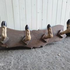 Vintage deer hoove coat rack / gun rack