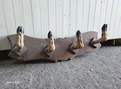Vintage deer hoove coat rack / gun rack