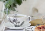 Sarah Horne Botanicals Fine Bone China Blossom Cappuccino Cup & Saucer