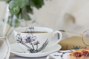 Sarah Horne Botanicals Fine Bone China Blossom Cappuccino Cup &amp; Saucer