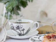 main image for ad Sarah Horne Botanicals Fine Bone China Blossom Cappuccino Cup &amp; Saucer