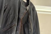 real brown leather biker jacket