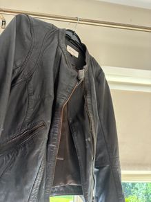real brown leather biker jacket