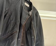 real brown leather biker jacket