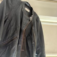 real brown leather biker jacket