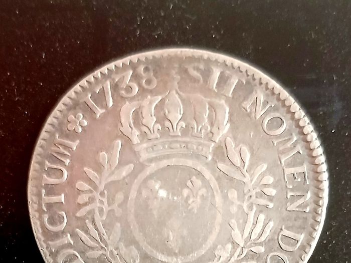 France Louis XV, 1738 Large Silver Coin, 1 ECU.