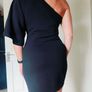 Black H&M Draped One-shoulder Dress, size 10 Image 4
