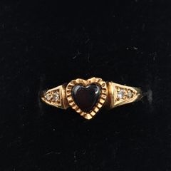 9ct gold black onyx ring size M