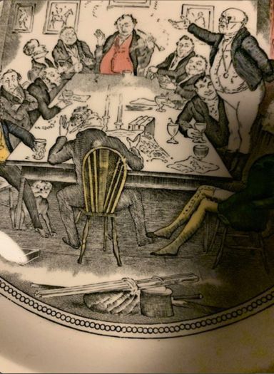 Adams Ironstone Plate Mr Pickwick addresses the Club