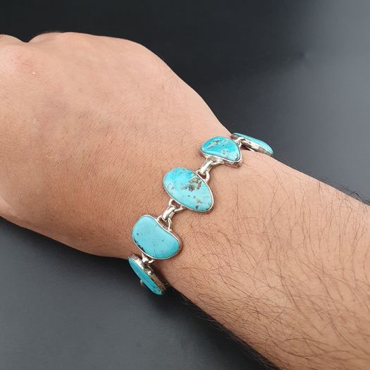 Stunning Arizona Turqouise with Sterling 925 Silver Bracelet