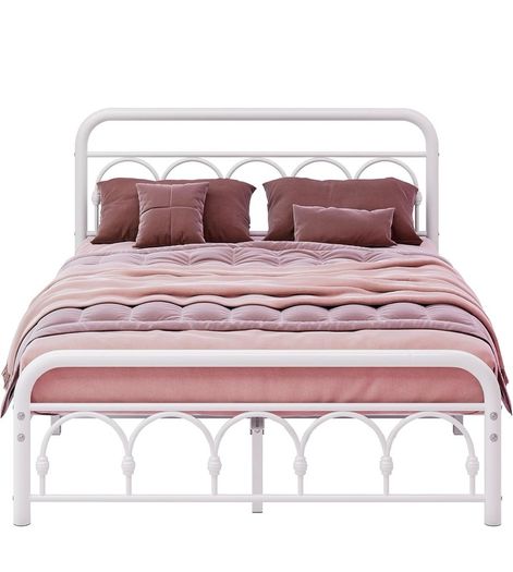 4ft6 Double Bed Frame with High Headboard and Foot