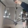 2 polished chrome and glass ceiling lights for sale Image 2