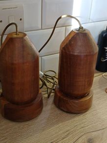2 Solid Wooden Lamp Bases