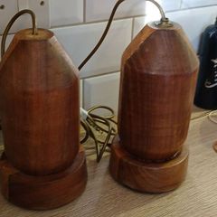 2 Solid Wooden Lamp Bases