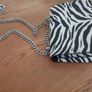 Zebra Print Shoulder Bag with Adjustable Chain Strap Image 6