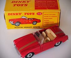 Diecast Vintage Dinky Toys Austin Healey Sprite Mk2 - Good Near-Original Condition/Good Original Box