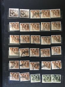 Collection: Great Britain Small Stamp stockbook full of postage due labels both mint (some mounted some mint never hinged) and used. Catalogue certainly in the hundreds