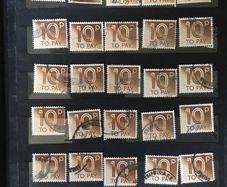 Collection: Great Britain Small Stamp stockbook full of postage due labels both mint (some mounted some mint never hinged) and used. Catalogue certainly in the hundreds