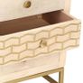 Bedside Cabinet Gold 40x30x50 cm Solid Mango Wood Image 2