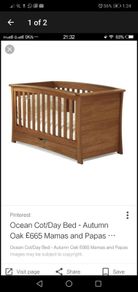 Mamas and Papas Cot, Dresser/charger and Storage Chest