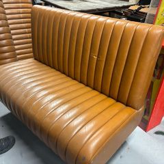 Tan leather ribbed banquette booth seating 4 available 800EUR Eacb