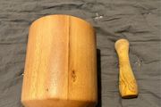 mortar and pestle acacia wooden hand made