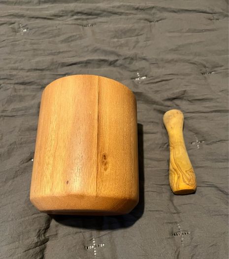 mortar and pestle acacia wooden hand made